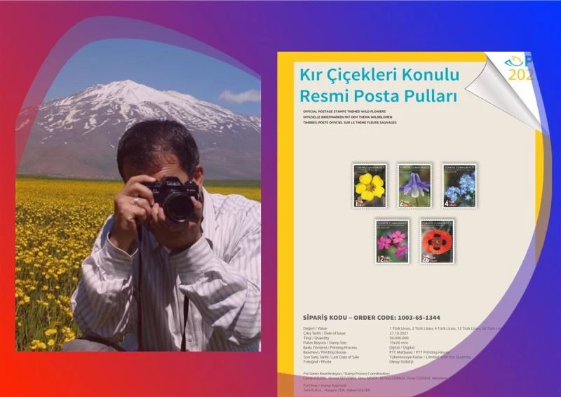 Öğretim Görevlisi Subaşı’nın çektiği kır çiçekleri posta pulu oldu
