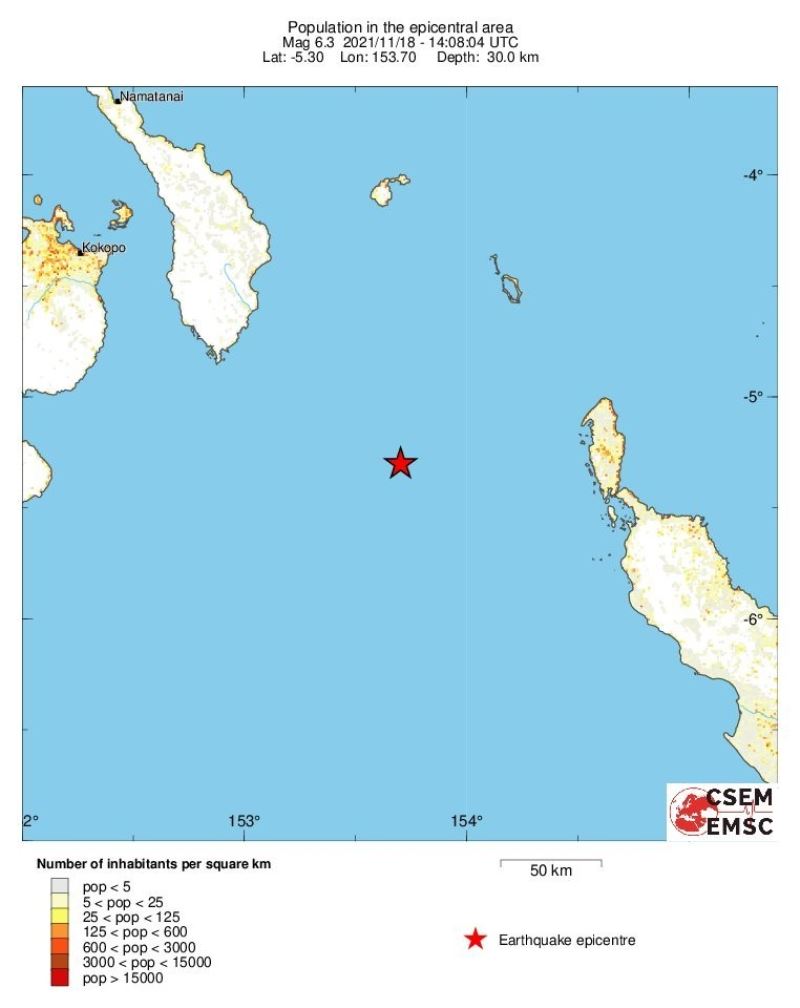Papua Yeni Gine’de 6.3 büyüklüğünde deprem
