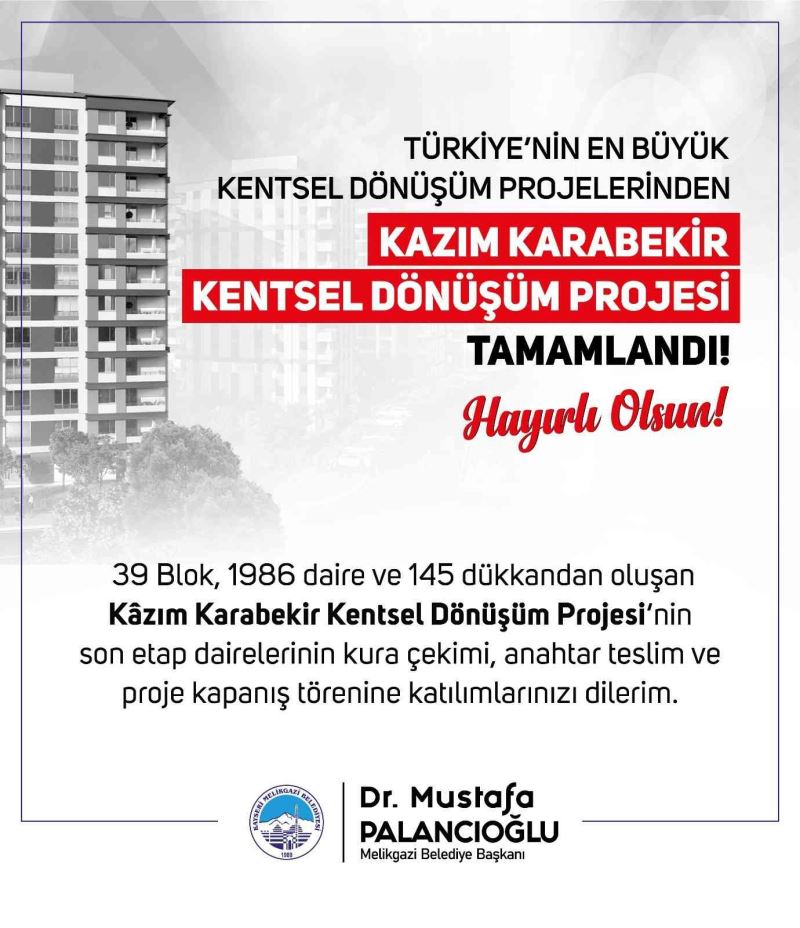 Türkiye’nin en büyük kentsel dönüşüm projelerinden Kazım Karabekir Kentsel Dönüşüm Projesi tamamlandı
