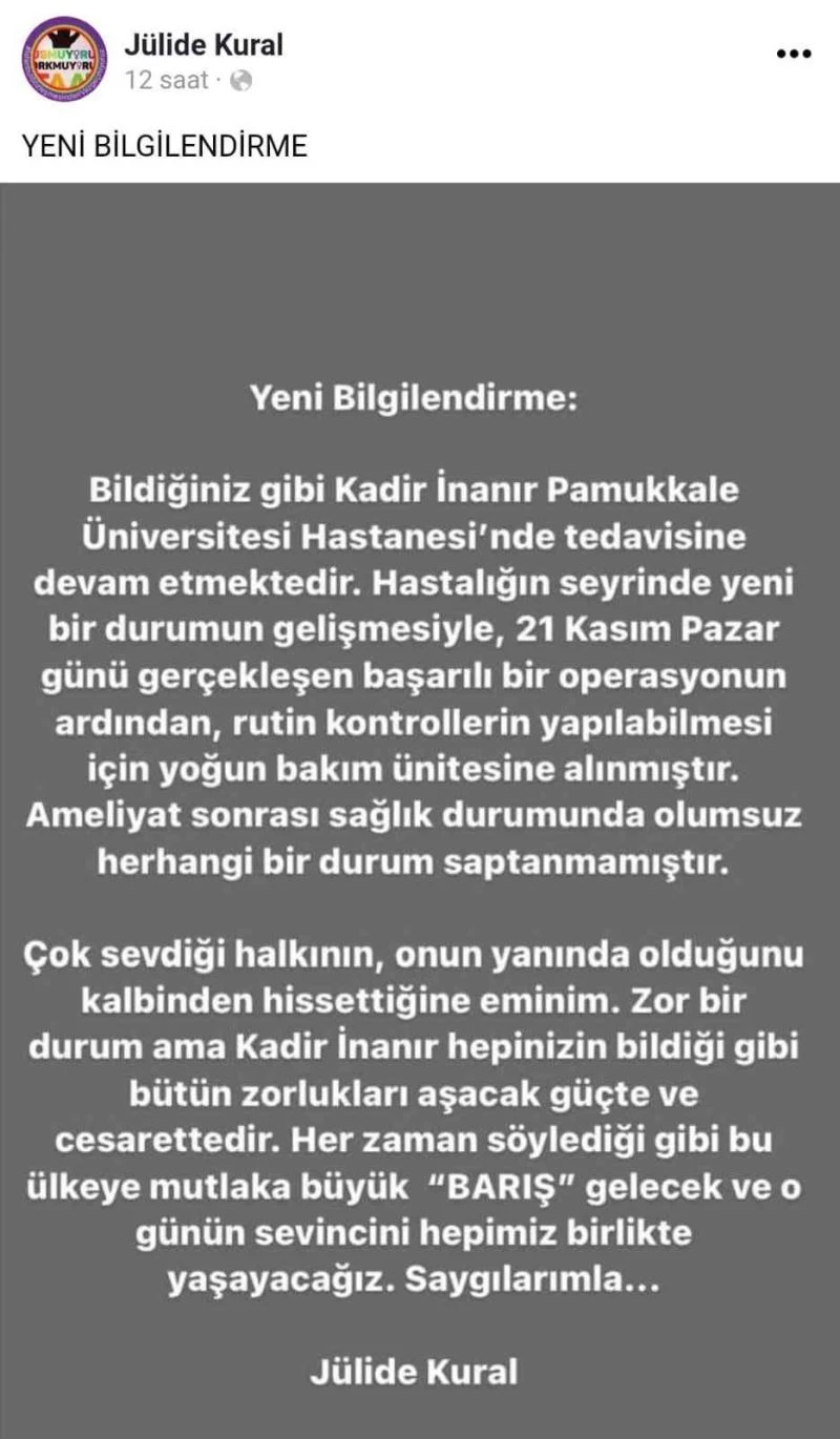 Sevgilisinden Kadir İnanır’ın sağlık durumu ile ilgili açıklama
