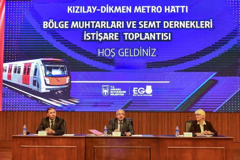 EGO, Çankaya’da muhtarlara ‘Kızılay-Dikmen Metro Hattı Projesi’ni anlattı
