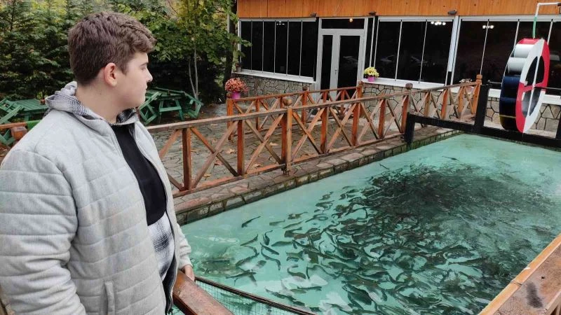 Canlı alabalık tesisine büyük ilgi : Müşteri yiyeceği balığı kendi tutuyor