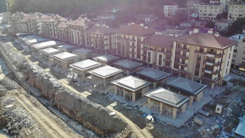 Giresun’un Dereli ilçesinde yapımı süren afet konutlarında sona yaklaşıldı
