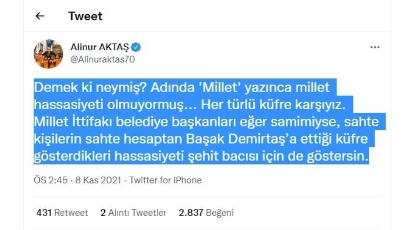 Başkan Aktaş, Millet İttifakı başkanlarına isyan etti
