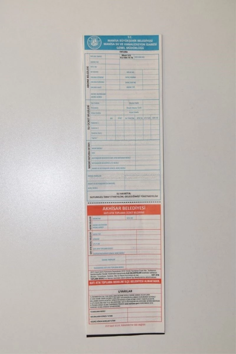 Su faturaları yeniden dizayn edildi
