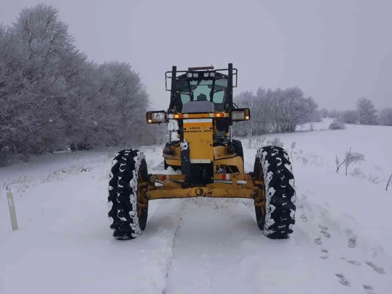 Kar yağışından kapanan yollar açılıyor
