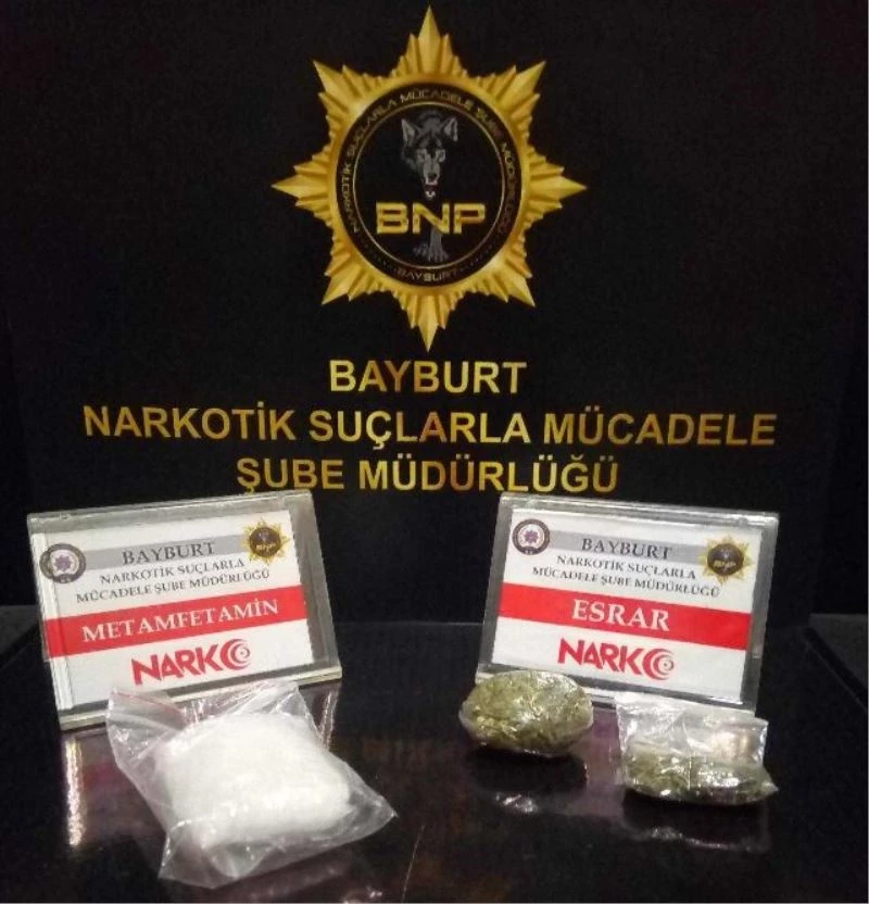Bayburt’ta bir miktar uyuşturucu ele geçirildi
