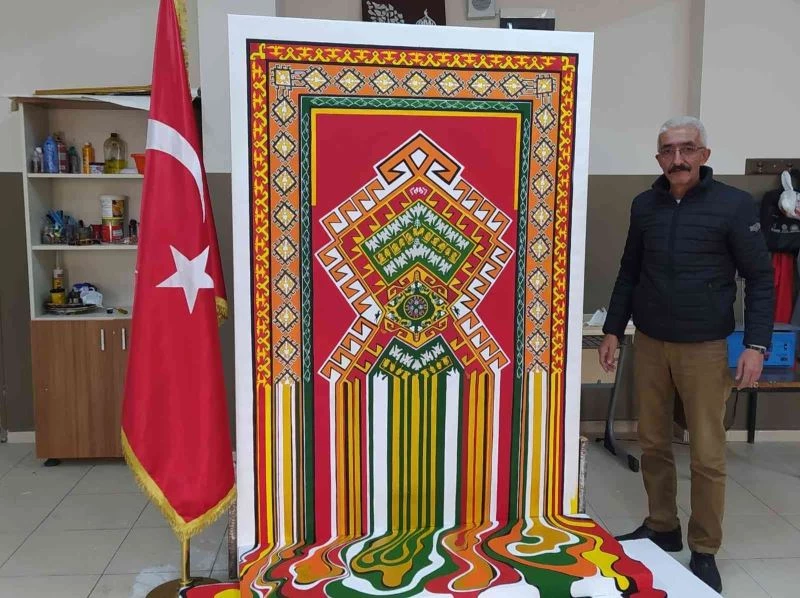 Resim ve bakır rölyef sanatçısından anlamlı eser
