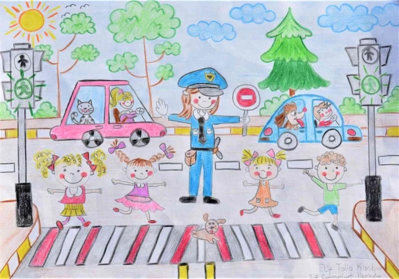 Öğrenciler hayallerindeki polisi şiir ve resimlerine yansıttılar
