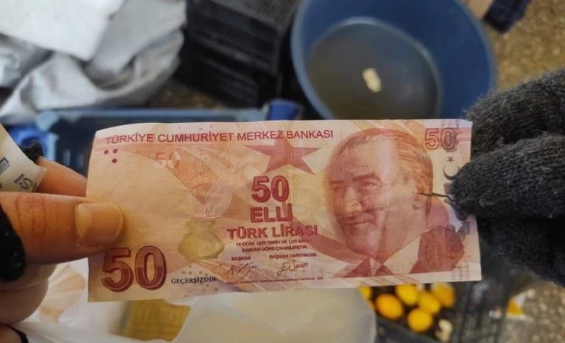 1 kilo armut alarak 50 TL’lik sahte para verdiler
