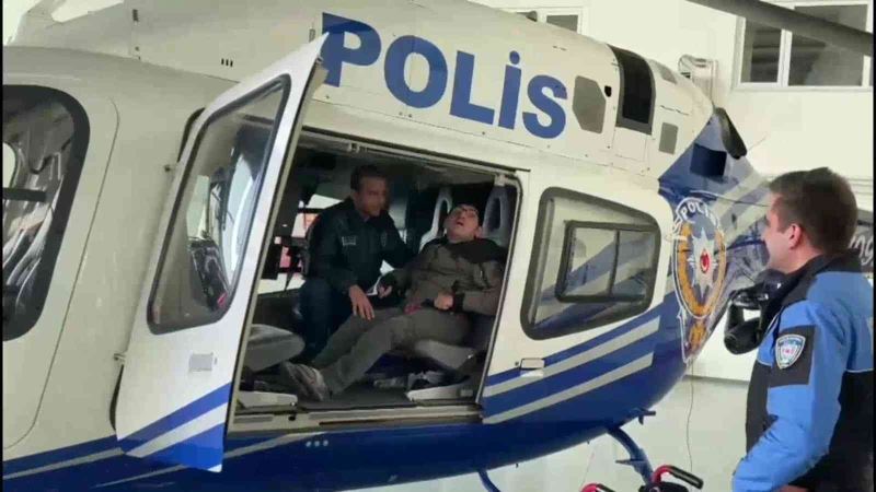 Polis helikopterine binen engelli vatandaş, hayalini gerçekleşti
