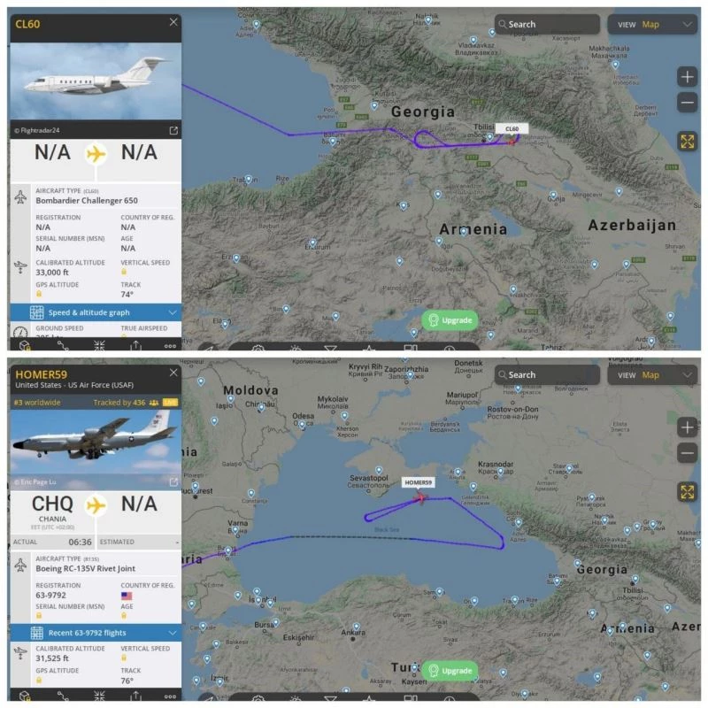 Rus savaş uçakları, Kırım üzerinde uçuş yapan Amerikan uçaklarını takip etti
