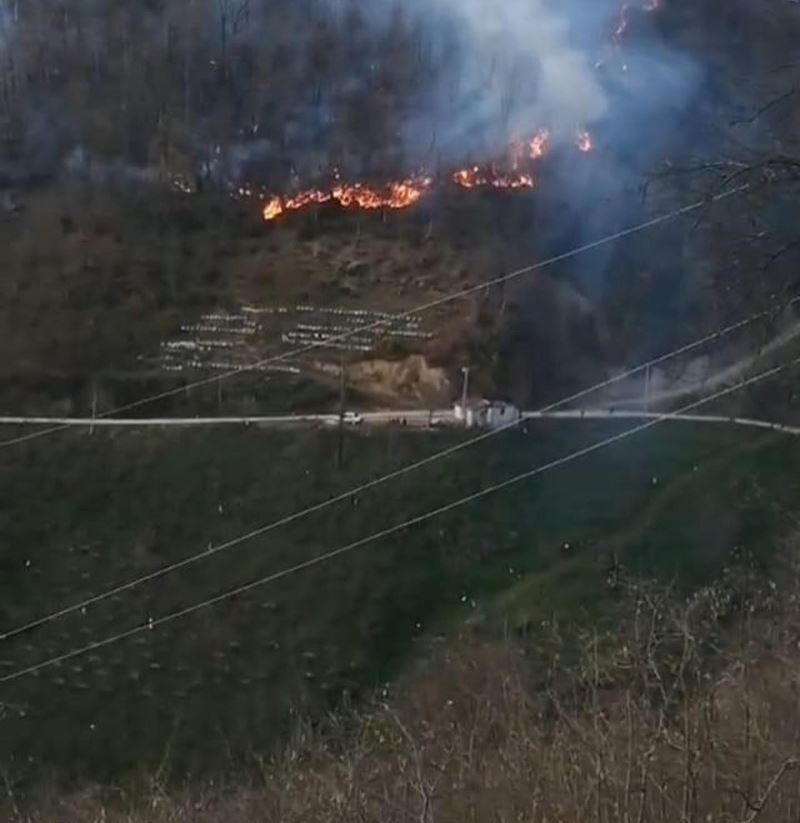 Bahçesinde ateş yakarken ormanlık alanda yangına neden oldu
