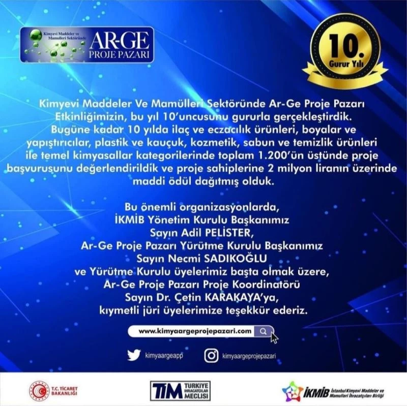 ‘Temel Kimyasallar’ kategorisinde 3’üncülük ödülüne layık görüldüler
