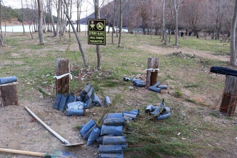 Atalarından miras kalan topraklara fidan diktiler
