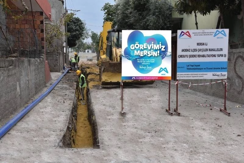 MESKİ’nin içmesuyu hattı çalışmaları sürüyor
