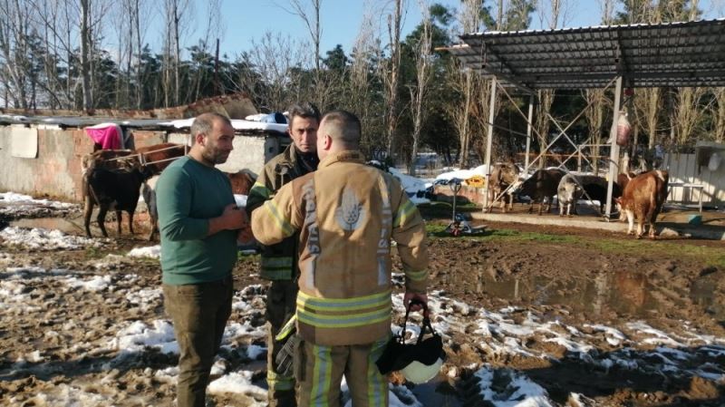 Tuzla’da ahırın çatısı çöktü: Mahsur kalan 60’a yakın hayvan kurtarıldı
