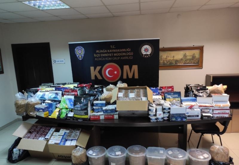 İzmir’de kaçak tütün operasyonu: On binlerce makaron ve 131 kilo tütün ele geçirildi
