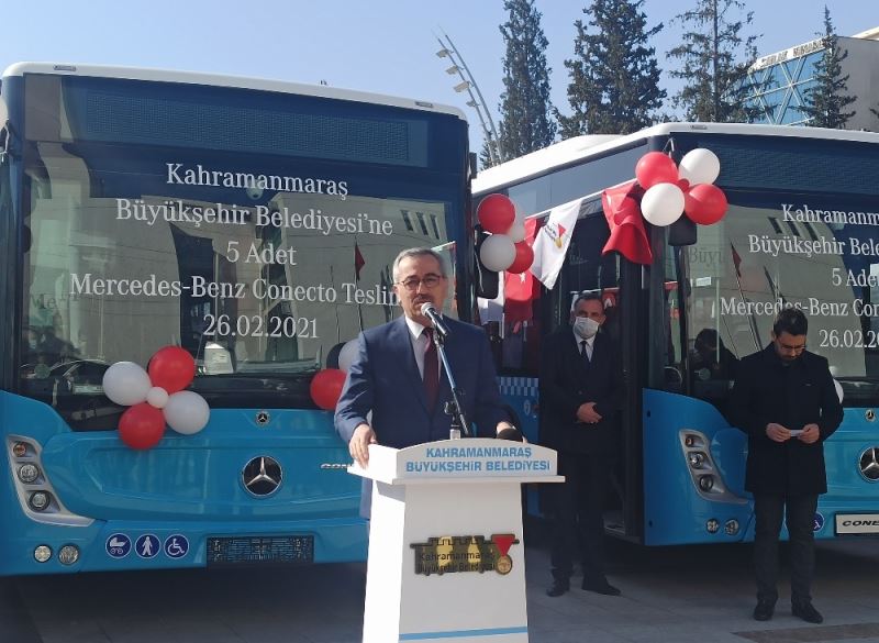 Kahramanmaraş’a tam donanımlı 5 yeni halk otobüsü
