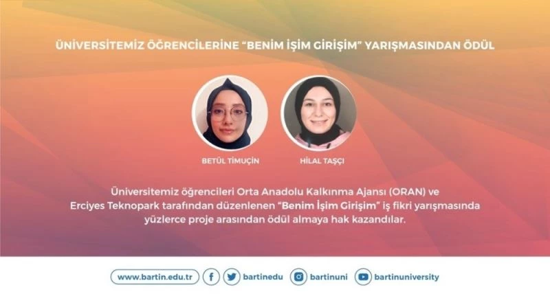 Bartın Üniversitesi öğrencilerine “Benim İşim Girişim” yarışmasından ödül
