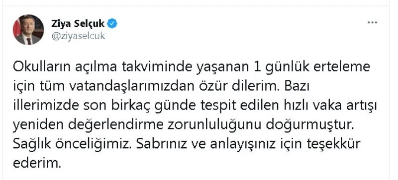 Bakan Ziya Selçuk: 