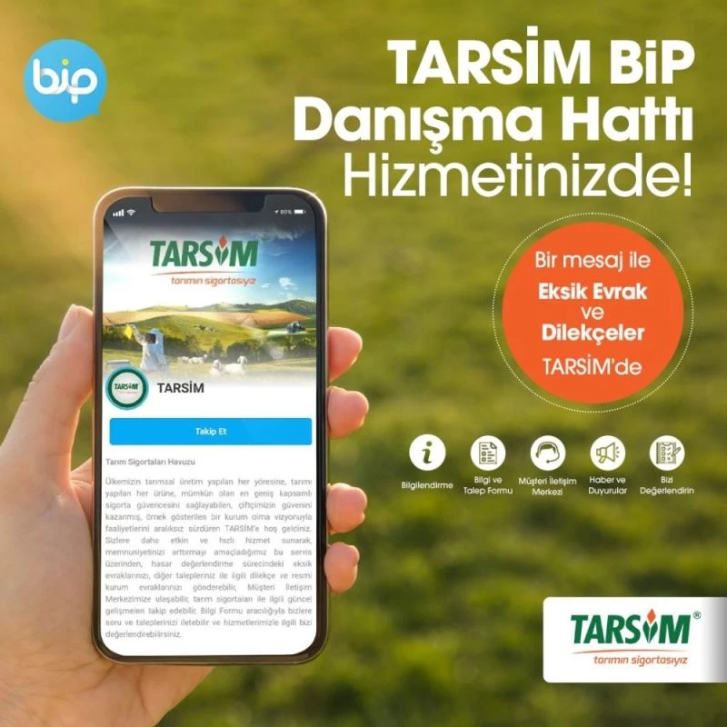 TARSİM BİP Danışma Hattı üretici ve yetiştiricinin hizmetinde
