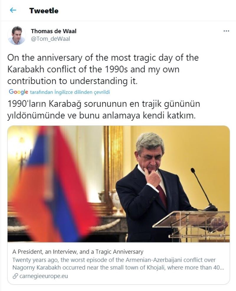 (Özel) Sarkisyan, Hocalı Katliamı’nı kabul etti
