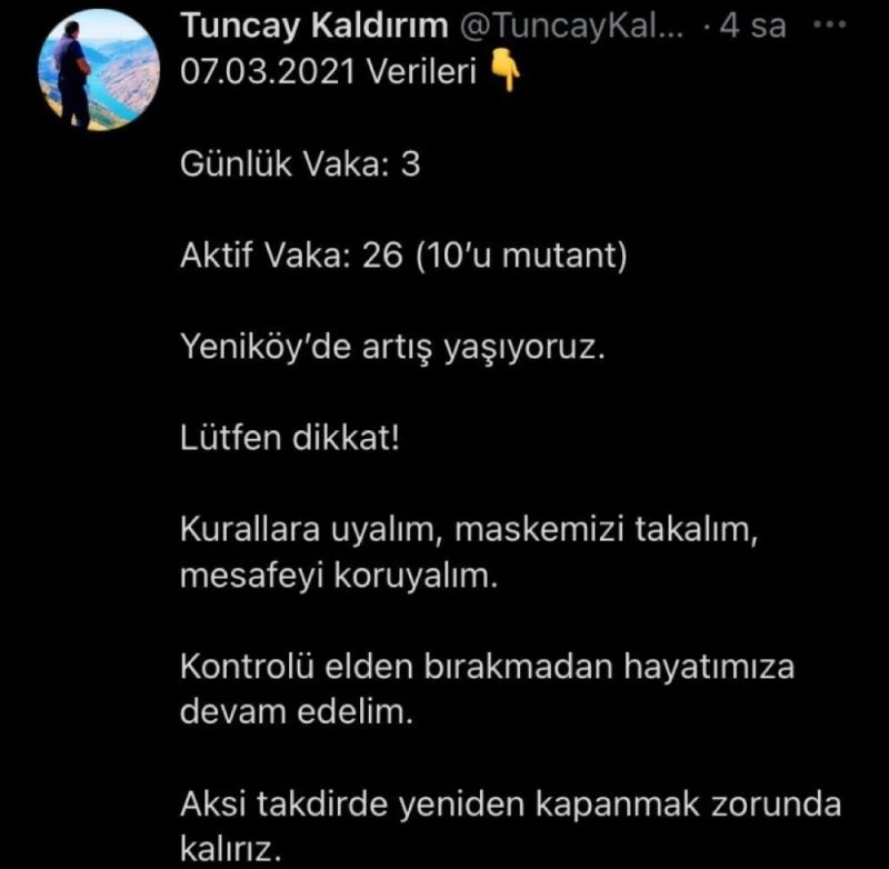 Vaka sayılarının sıfırlandığı ilçeydi, mutant virüs vakası çıktı
