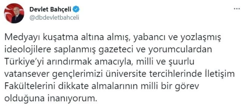 MHP Lideri Bahçeli: 