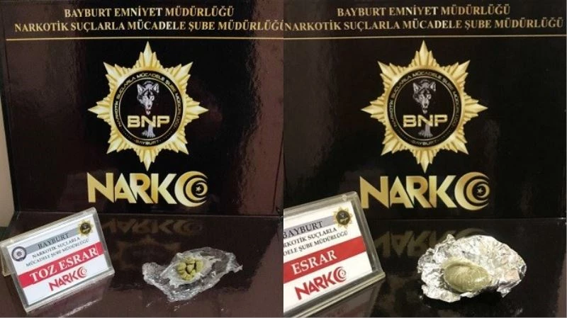 Bayburt’ta bir miktar toz esrar maddesi ele geçirildi
