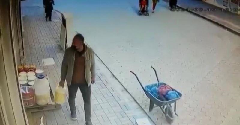 Mardin’de peynir hırsızlığı güvenlik kamerasında
