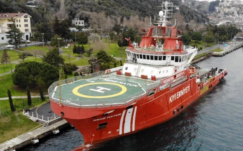 (ÖZEL) Türkiye’nin ilk acil müdahale gemisi “Nene Hatun” havadan görüntülendi
