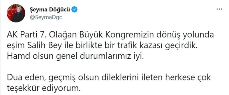 Başkan Döğücü’den sağlık durumuna ilişkin açıklama
