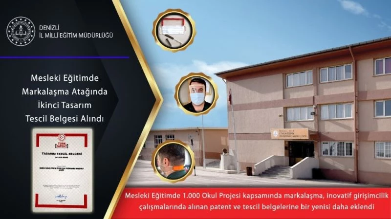 Öğretmen ve öğrencilerin maskeyle siperliğin bir arada olduğu tasarımı tescillendi
