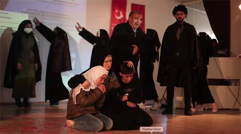 Yunus Emre Enstitüsü Azez Kültür Merkezi tiyatro ve müzik ekibi Kahramanmaraş