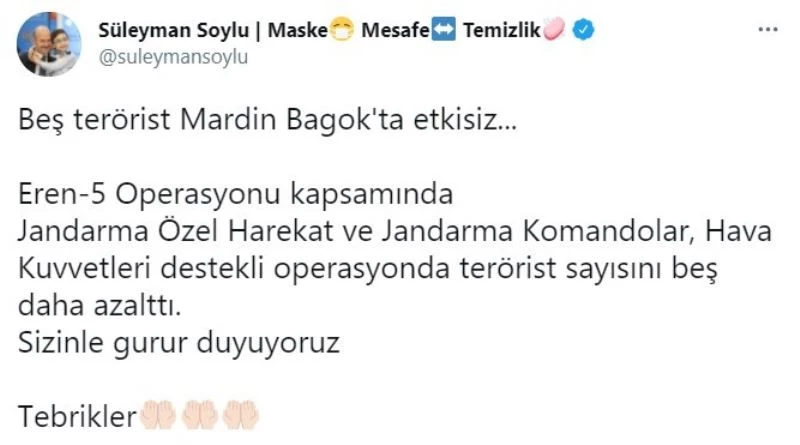 İçişleri Bakanı Soylu: 