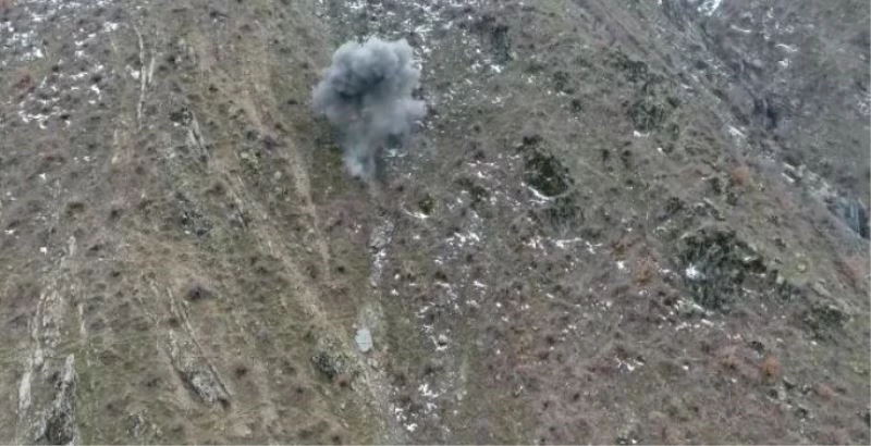 Bitlis’te ele geçirilen havan mühimmatı imha edildi
