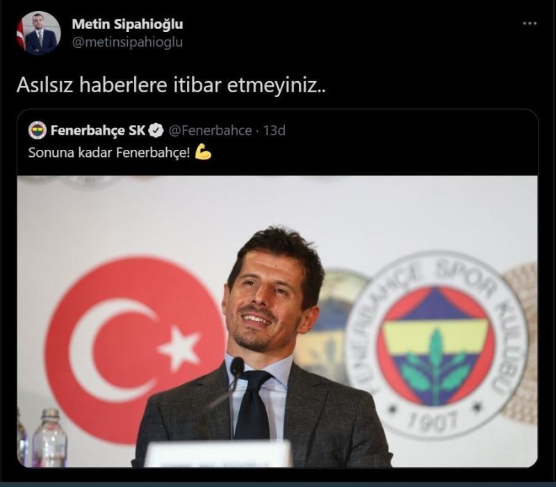 Fenerbahçe’den Emre Belözoğlu açıklaması: 