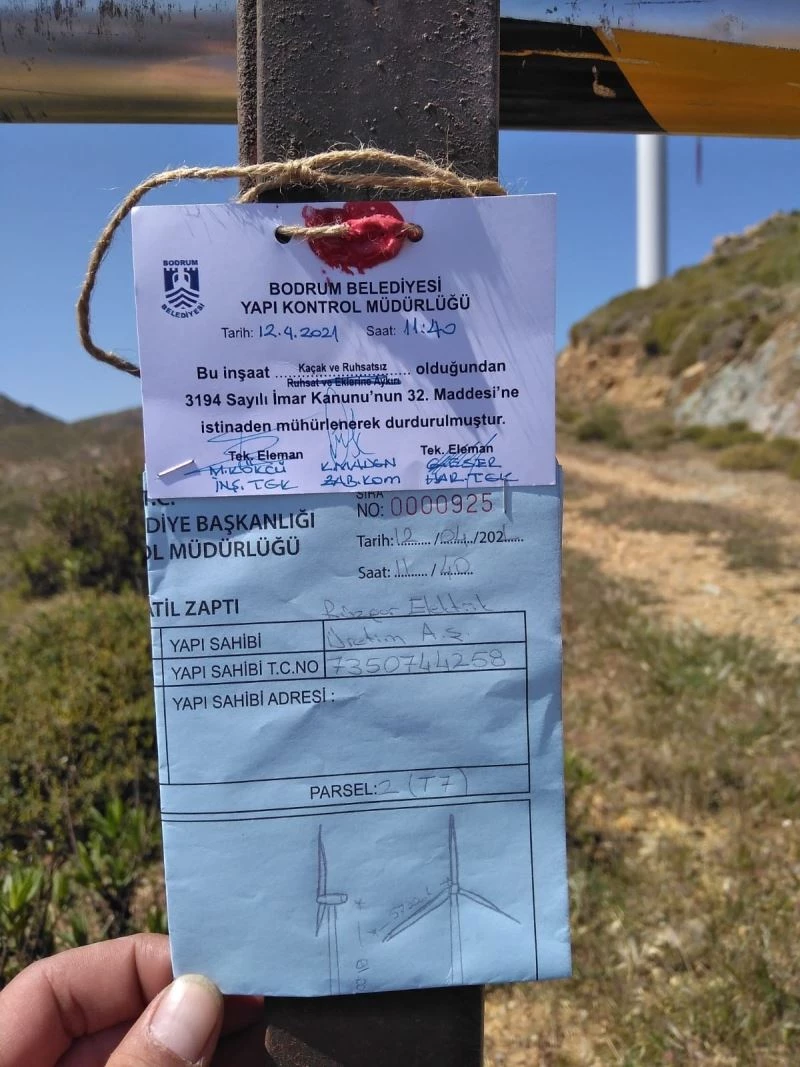 Rüzgar türbinleri de kaçak çıktı
