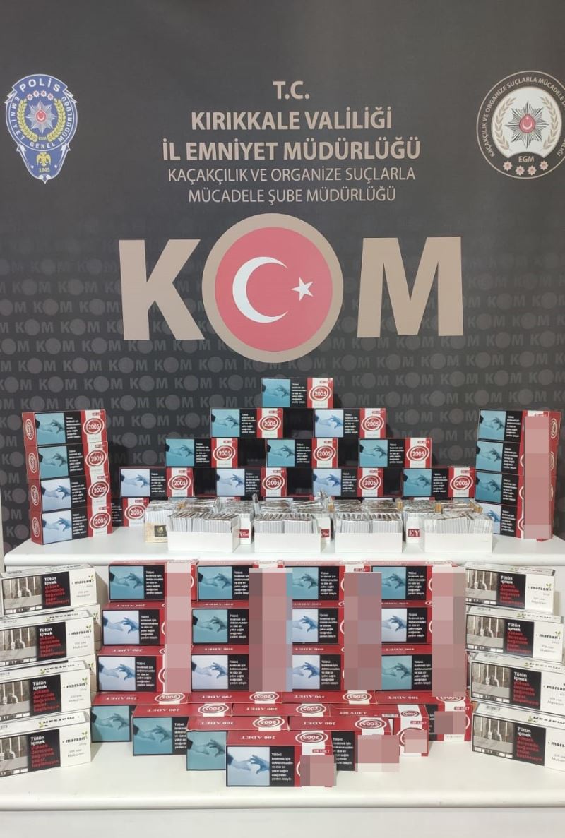Kırıkkale’de kaçak tütün operasyonu: Binlerce makaron ele geçirildi
