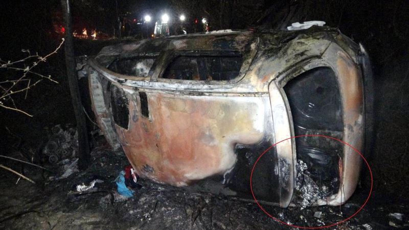 Samsun’da sürücünün yanarak öldüğü aracın bagajından 11,5 kilo uyuşturucu hap çıktı
