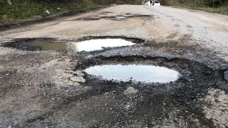 Adeta köstebek yuvasına dönen yola tepki
