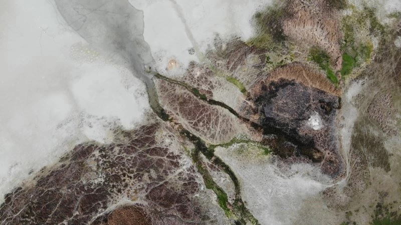 Su kaynakları azalan Yarışlı Gölünde görsel şölen
