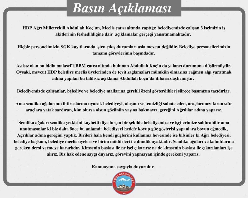 Ağrı Belediyesi: 