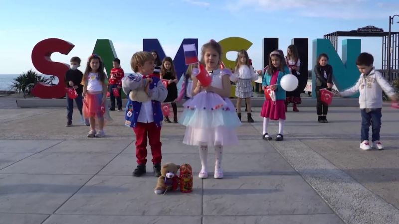 Samsunlu çocuklardan Rus çocuklara mesaj: 