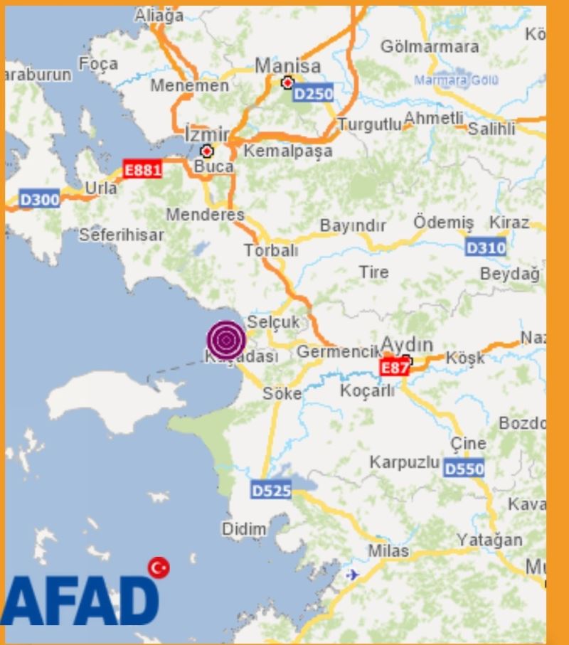 Aydın’da 3.8 şiddetinde deprem
