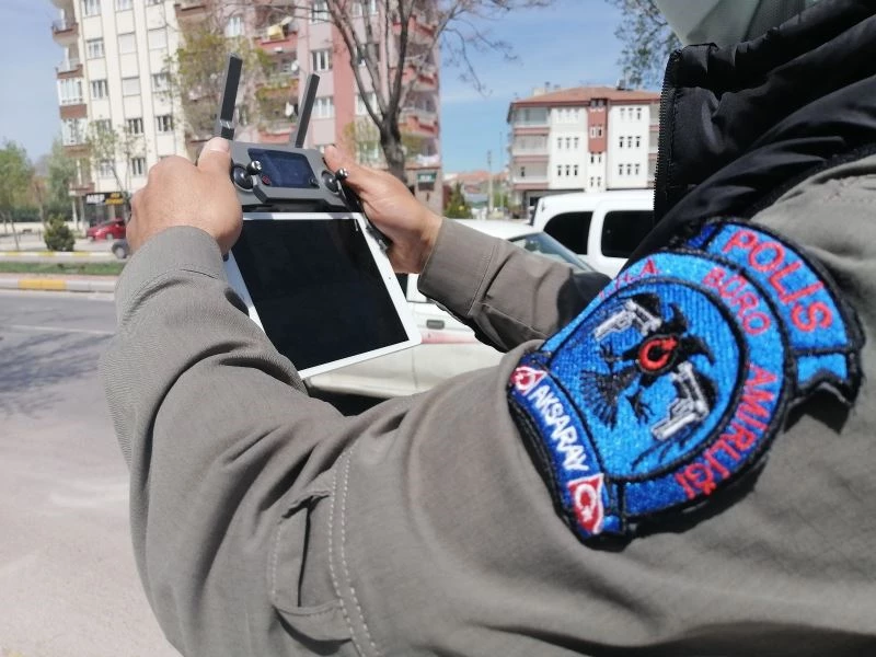 Aksaray’da hafta sonu kısıtlamasında drone ile genel denetim

