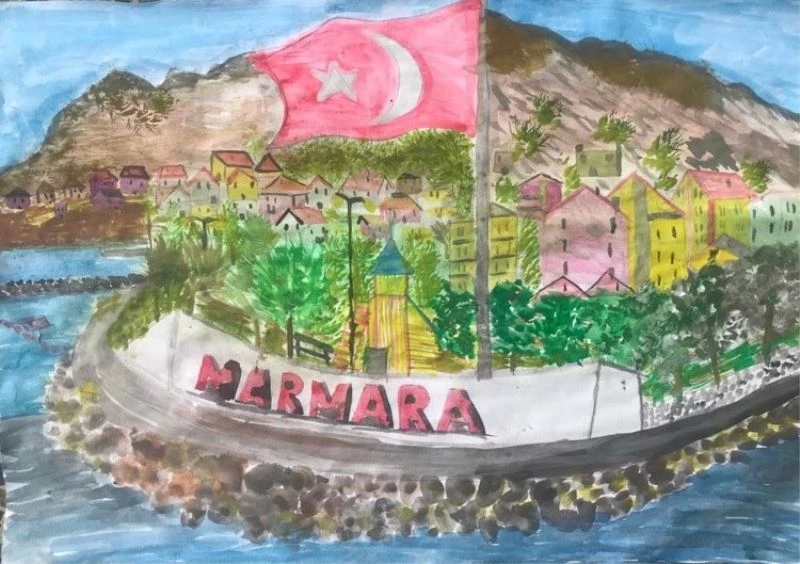 Resimleriyle öğrenciler Marmara’yı anlattılar
