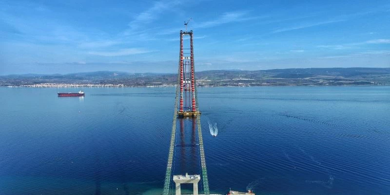 1915 Çanakkale Köprüsü’nde ana halat kablolarının montajı tamamlanmak üzere
