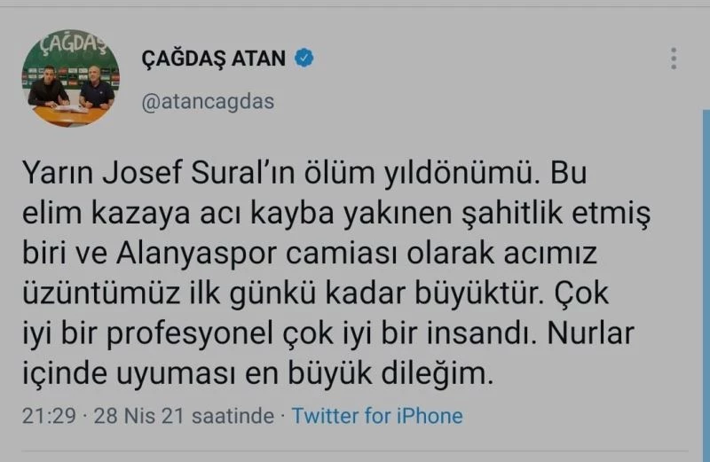 Çağdaş Atan ve Efecan Karaca’dan Josef Sural mesajı

